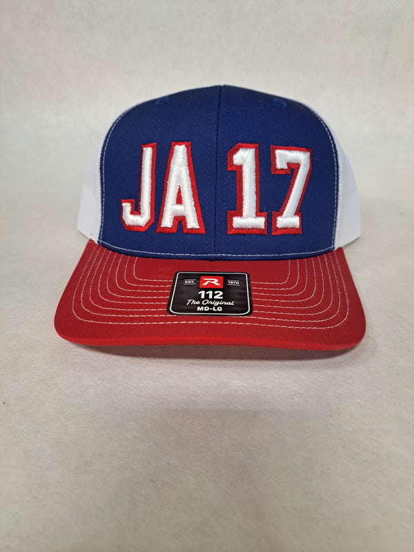 Josh Allen JA 17 Embroidered Trucker Hat - Bills Fan Cap Richardson 112