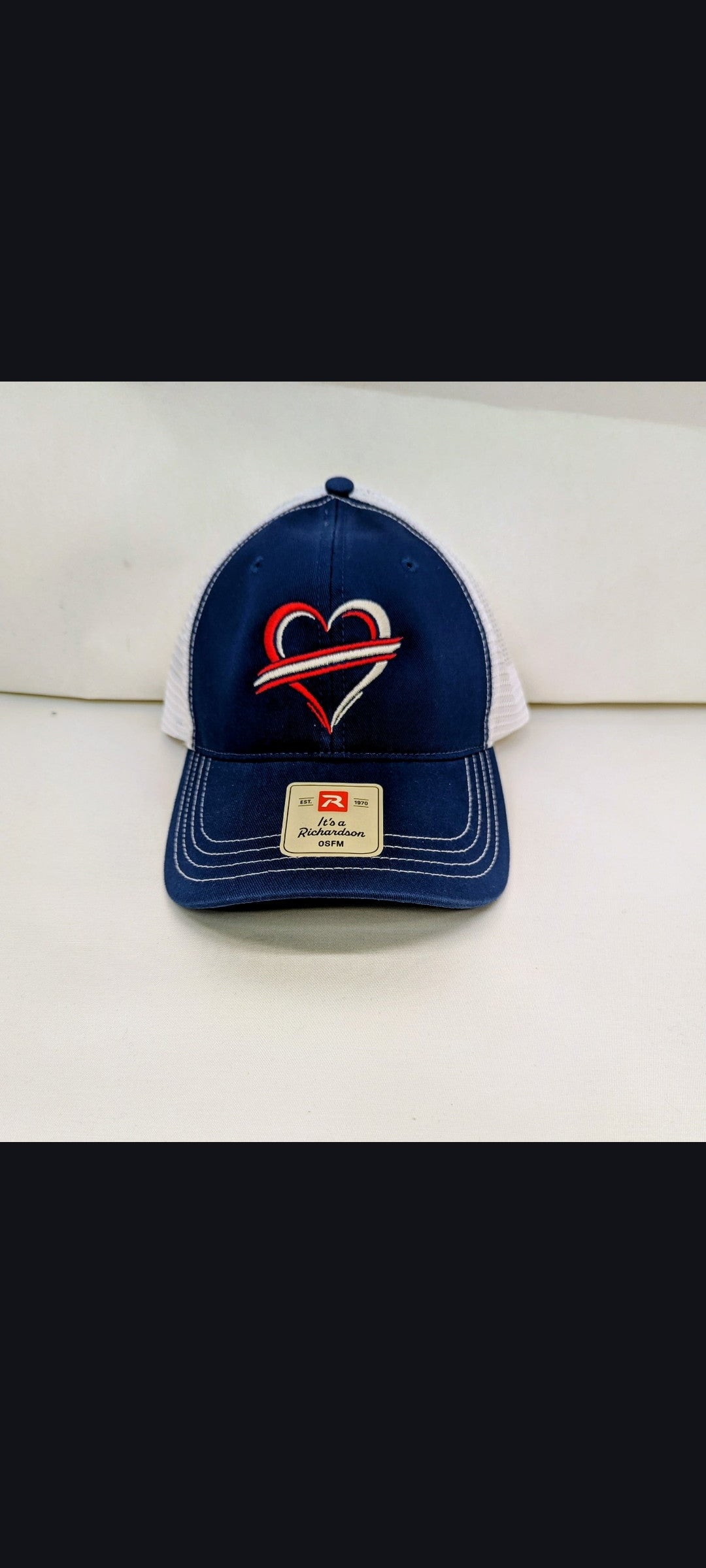 Richardson 112 Navy & White Buffalo Heart Trucker Hat