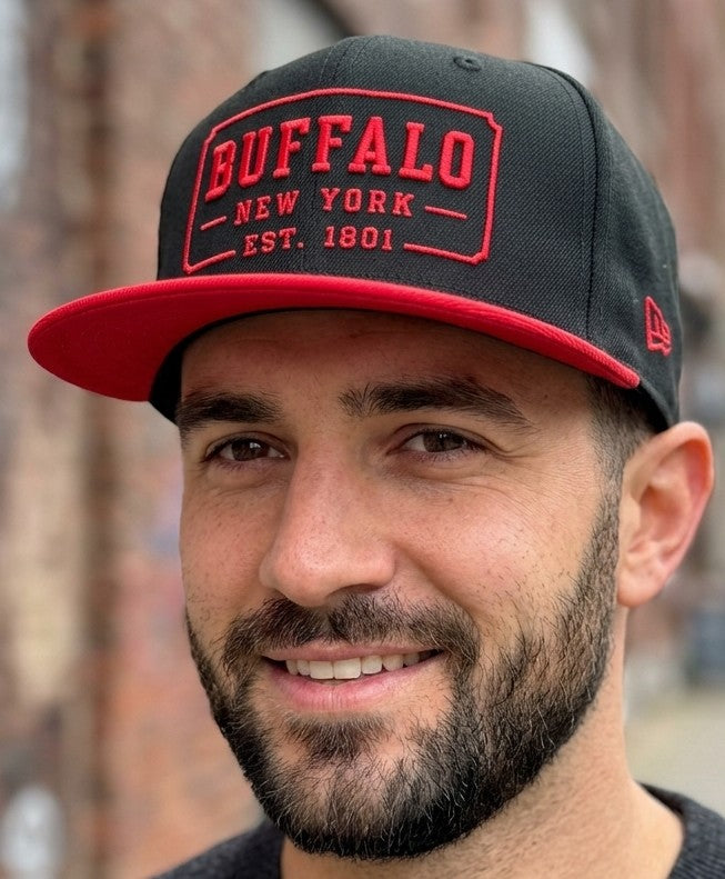 Buffalo Themed Hat - New Era 9FIFTY "Established 1801" Snapback (Black/Orange)