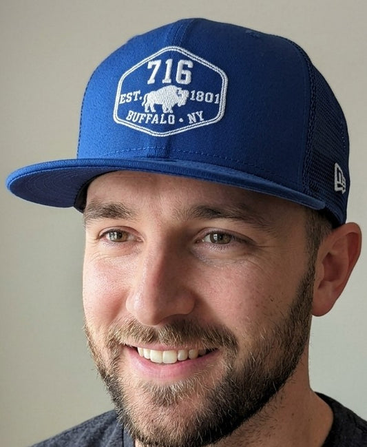Buffalo Themed Hat - New Era 9FIFTY "716 Established" Snapback Trucker