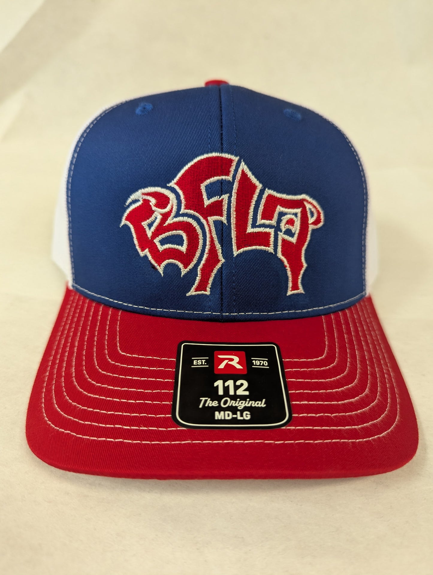 BFLO Buffalo red on blue