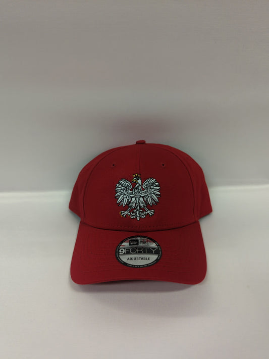 Polish Eagle Heritage Hat - New Era 9FORTY Solid Red Cap