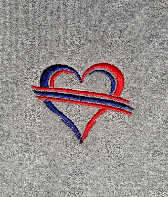 Buffalo Embroidered Heart Pullover Hoodie – Athletic Heather