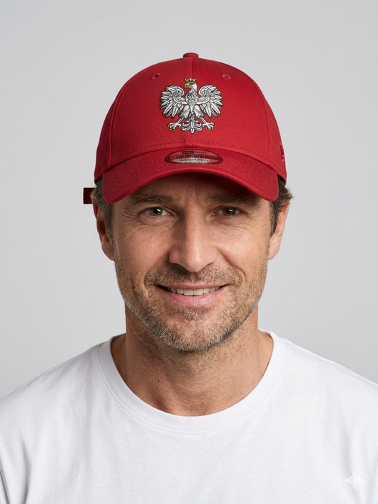 Polish Eagle Heritage Hat - New Era 9FORTY Solid Red Cap