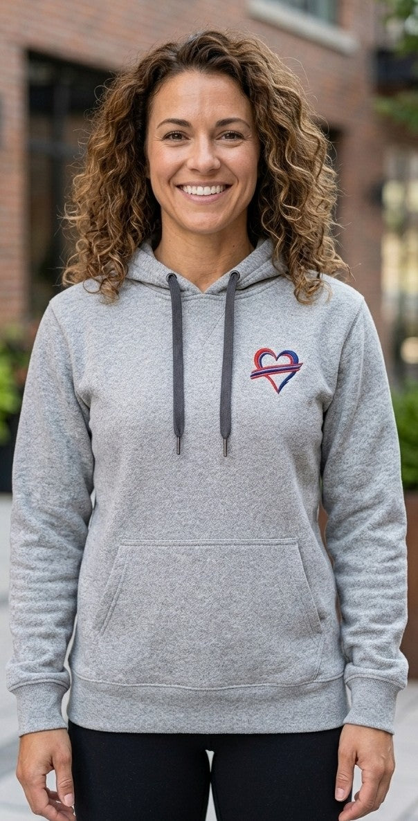 Buffalo Embroidered Heart Pullover Hoodie – Athletic Heather