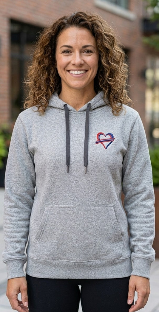Buffalo Embroidered Heart Pullover Hoodie – Athletic Heather