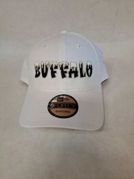 Buffalo Themed Hat - New Era 9FORTY "Snow-Capped Buffalo" Edition (All White)