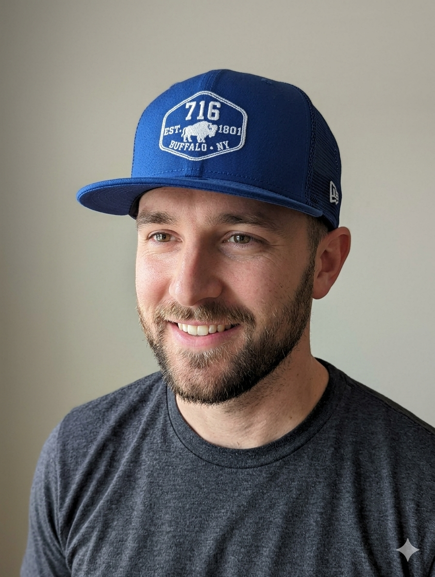 Buffalo Themed Hat - New Era 9FIFTY "716 Established" Snapback Trucker