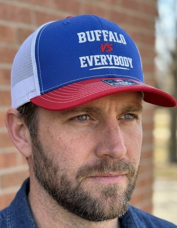 Buffalo vs white on blue/red