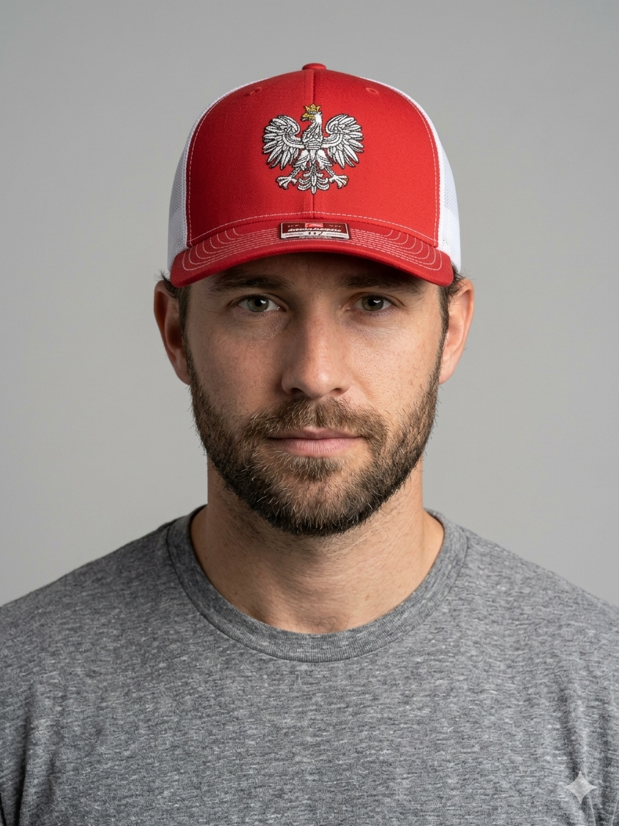 Polish Eagle Polska on Red and white Richardson