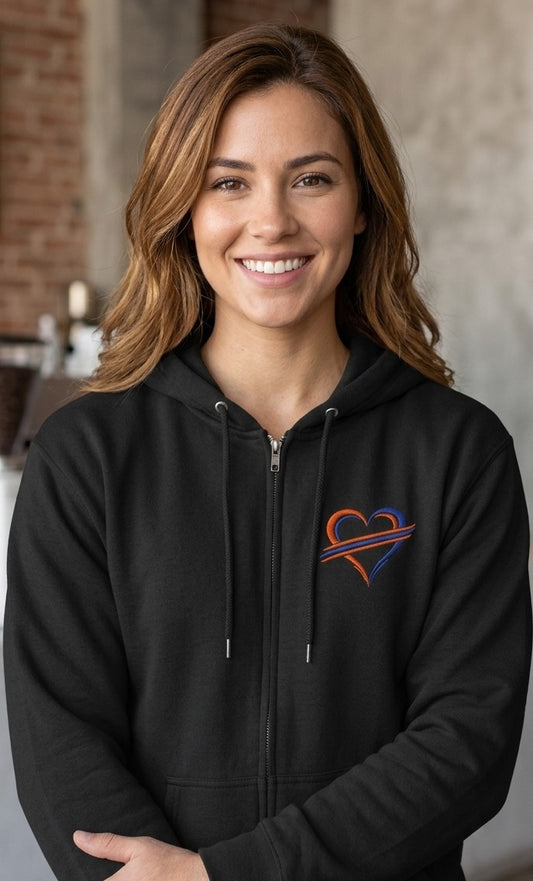 Buffalo Custom Embroidered Heart Full-Zip Hoodie