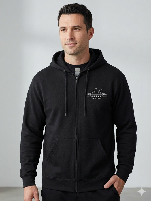 Xtra Large Buffalo Skyline Premium Full-Zip Hoodie