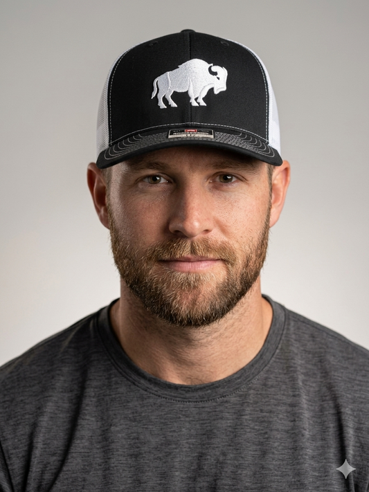 A White Buffalo on Black and White Richardson
