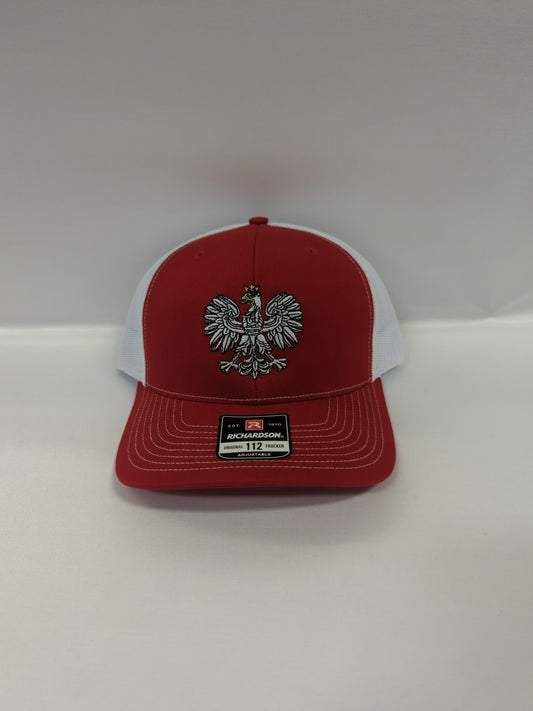 Polish Eagle Heritage Hat - Richardson 112 Red & White Trucker Cap